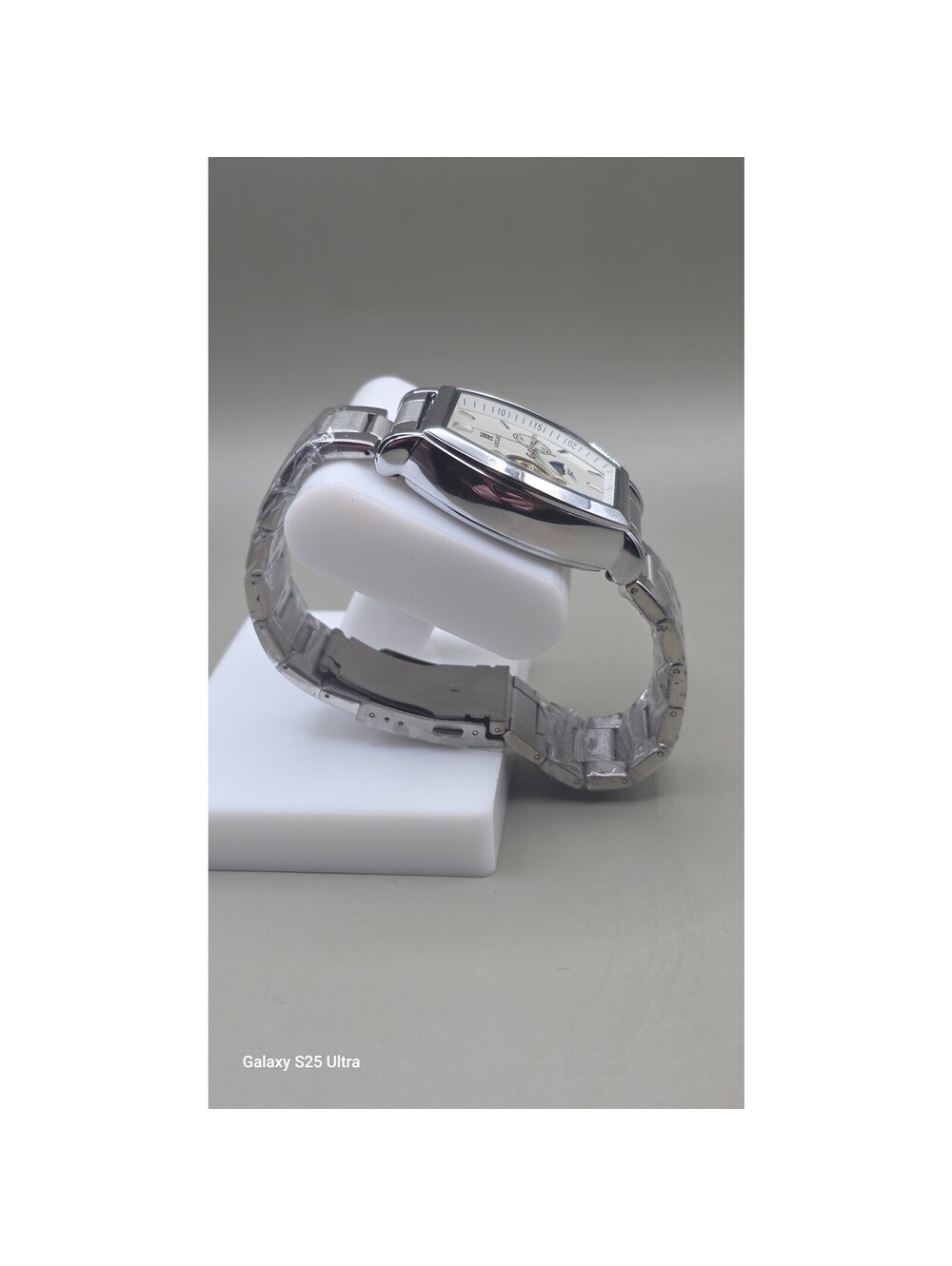 Poedagar Men's Mechanical Moon Phase Watch Silver Stainless - Picture 3 of 5